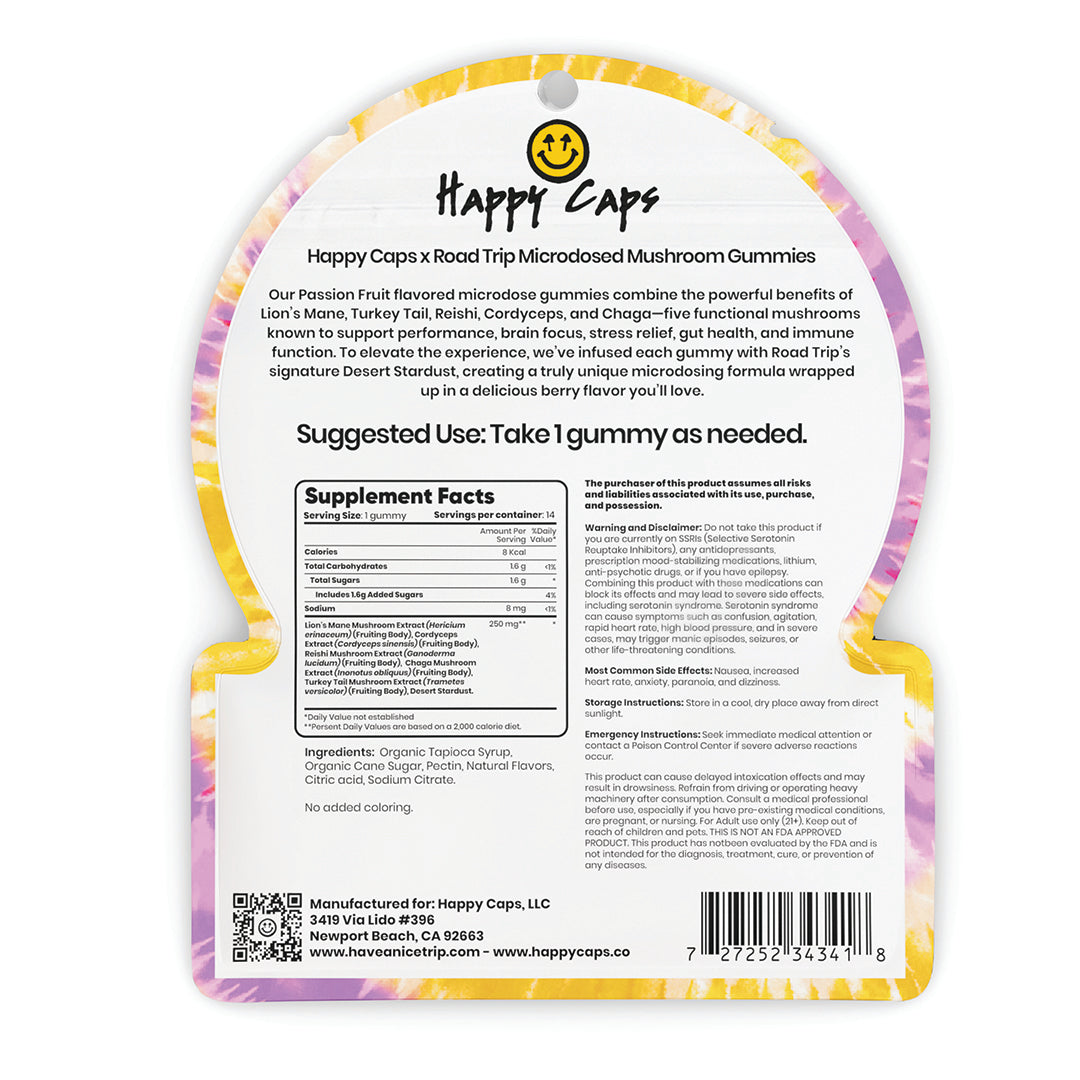 Passion Fruit gummies package back