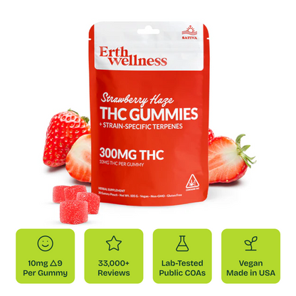 THC Gummies – Strawberry Haze (Focus)