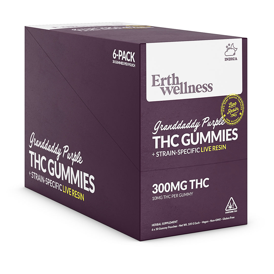 Δ9 THC Gummies – Granddaddy Purple (Indica) | Live Resin | Grape Berry (300mg)