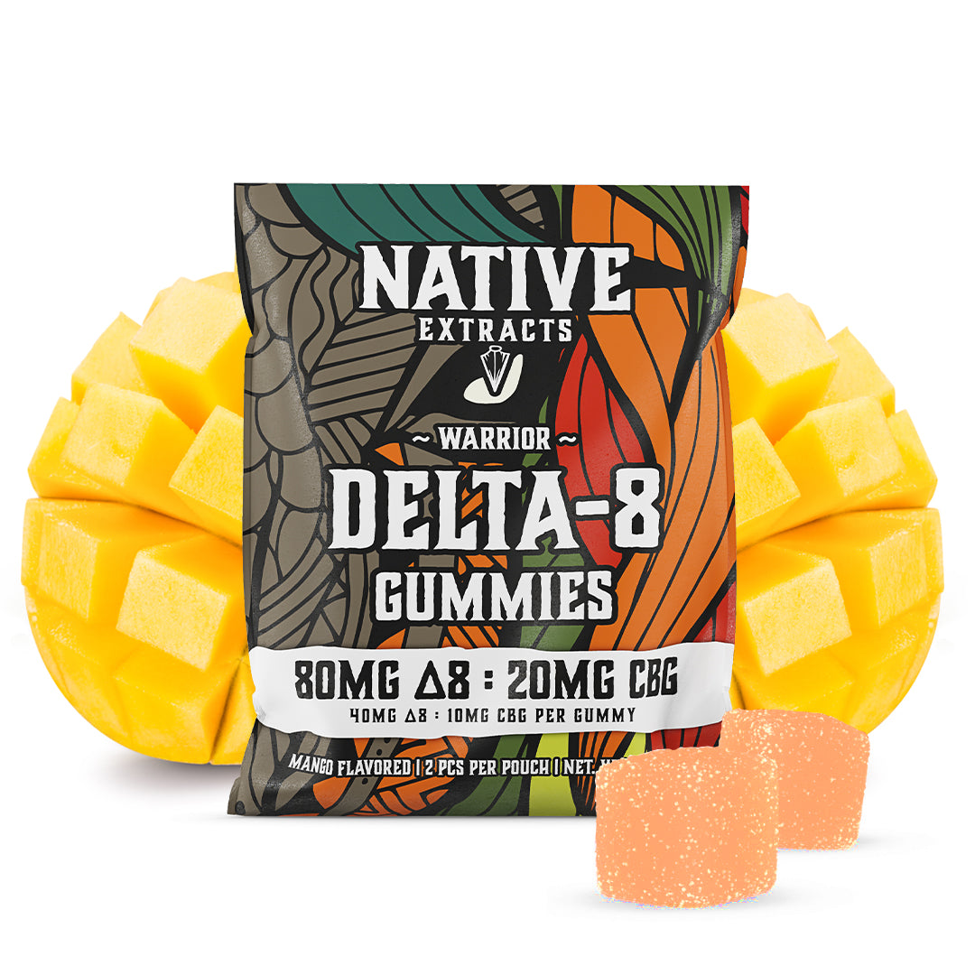 "Warrior" - 80mg Delta-8 THC + 20mg CBG Gummies - Mango - (Sample Size)