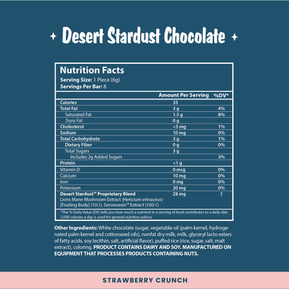 Desert Stardust Mushroom Chocolate Bar - Strawberry Crunch