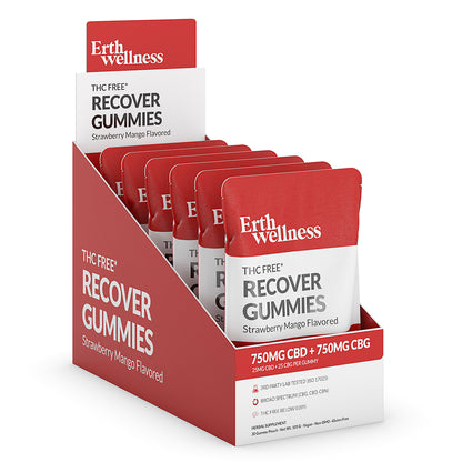 Recover Gummies – CBD + CBG (THC-Free) - Strawberry Mango (1500mg)
