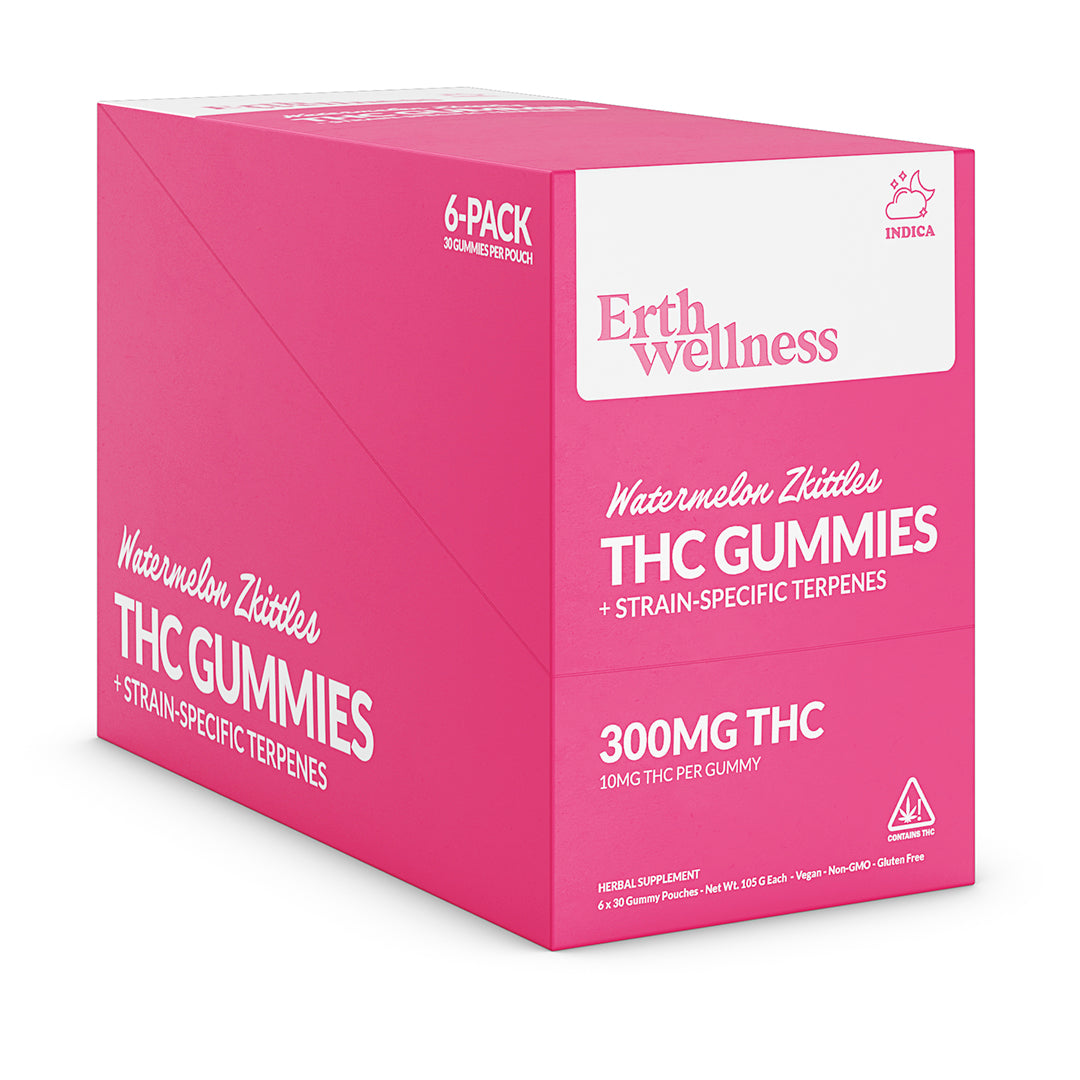 Δ9 THC Gummies – Watermelon Zkittles (Indica) | Strain Specific | Watermelon Candy (300mg)